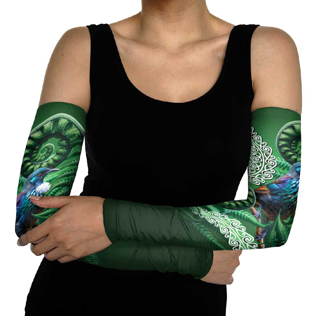 Tui Bird Koru Silver Fern Aotearoa Arm Sleeves LT9 - Polynesian Pride