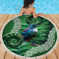Tui Bird Koru Silver Fern Aotearoa Beach Blanket LT9 - Polynesian Pride