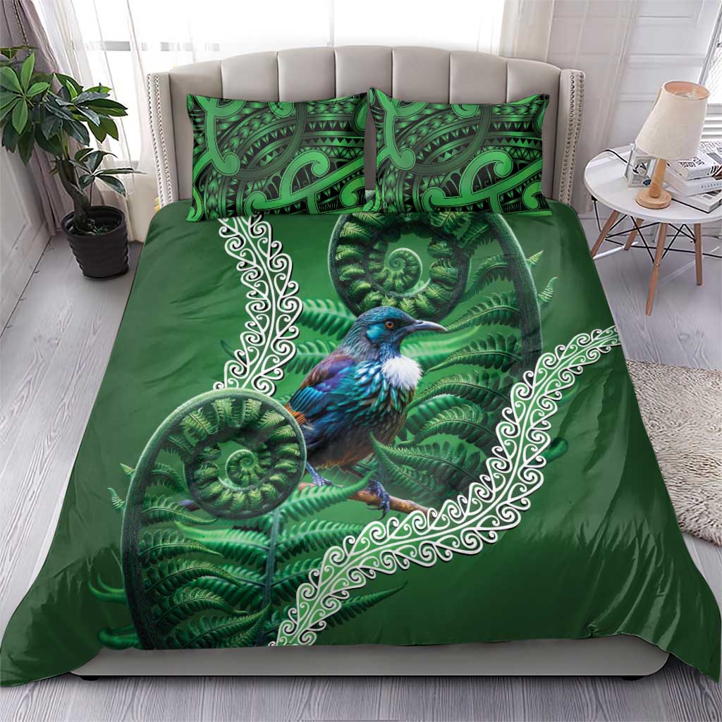 Tui Bird Koru Silver Fern Aotearoa Bedding Set LT9 - Polynesian Pride