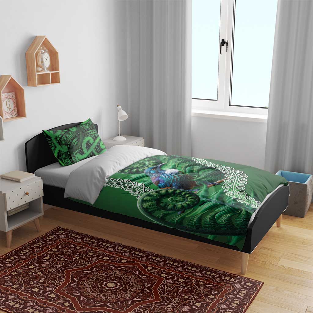 Tui Bird Koru Silver Fern Aotearoa Bedding Set LT9 - Polynesian Pride