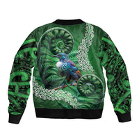 Tui Bird Koru Silver Fern Aotearoa Bomber Jacket LT9 - Polynesian Pride