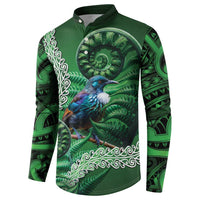 Tui Bird Koru Silver Fern Aotearoa Button Sweatshirt LT9 - Polynesian Pride
