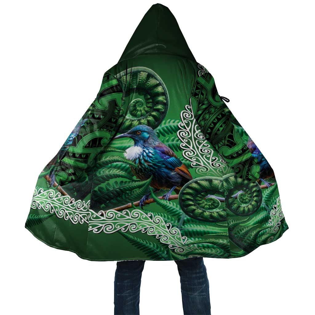 Tui Bird Koru Silver Fern Aotearoa Cloak LT9 Unisex Green - Polynesian Pride