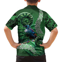Tui Bird Koru Silver Fern Aotearoa Kid Hawaiian Shirt LT9 - Polynesian Pride