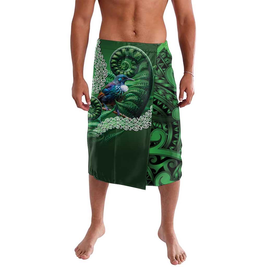 Tui Bird Koru Silver Fern Aotearoa Lavalava LT9 Green - Polynesian Pride