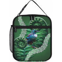 Tui Bird Koru Silver Fern Aotearoa Lunch Bag LT9 10.2 × 8.3 × 4.3 inch Blue - Polynesian Pride