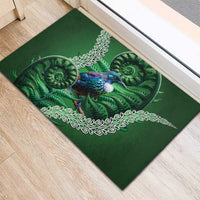 Tui Bird Koru Silver Fern Aotearoa Rubber Doormat LT9 - Polynesian Pride