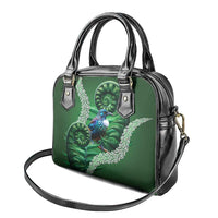 Tui Bird Koru Silver Fern Aotearoa Shoulder Handbag LT9 - Polynesian Pride