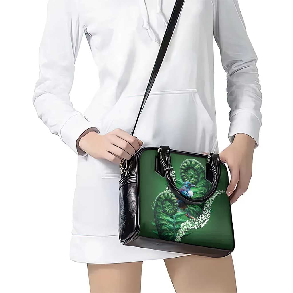 Tui Bird Koru Silver Fern Aotearoa Shoulder Handbag LT9 - Polynesian Pride