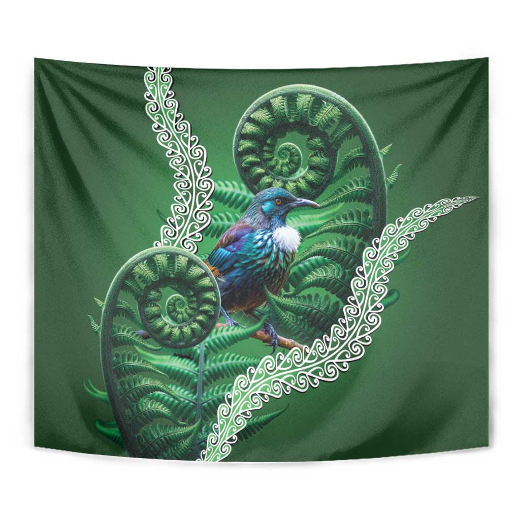Tui Bird Koru Silver Fern Aotearoa Tapestry LT9 - Polynesian Pride