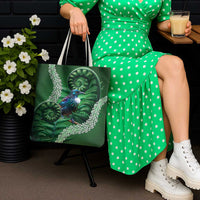 Tui Bird Koru Silver Fern Aotearoa Tote Bag LT9 - Polynesian Pride