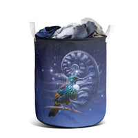 Tui Bird Matariki Galaxy Laundry Basket Koru Silver Fern Aotearoa LT9 - Polynesian Pride