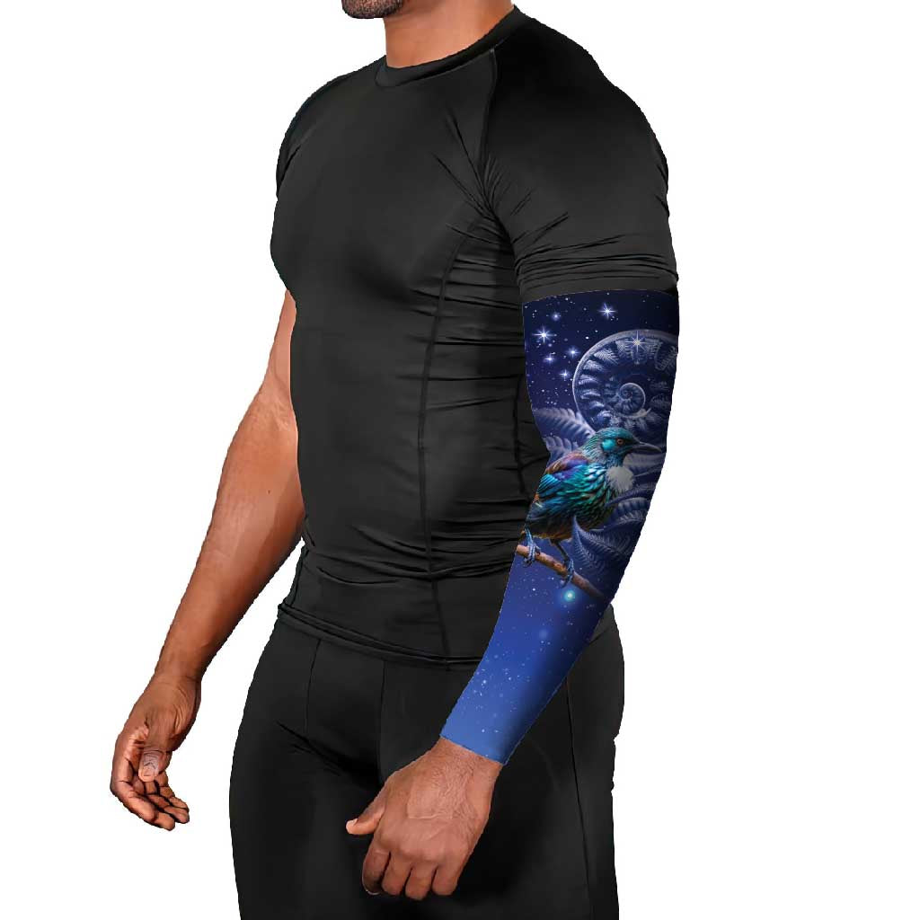 Tui Bird Matariki Galaxy Arm Sleeves Koru Silver Fern Aotearoa LT9 - Polynesian Pride