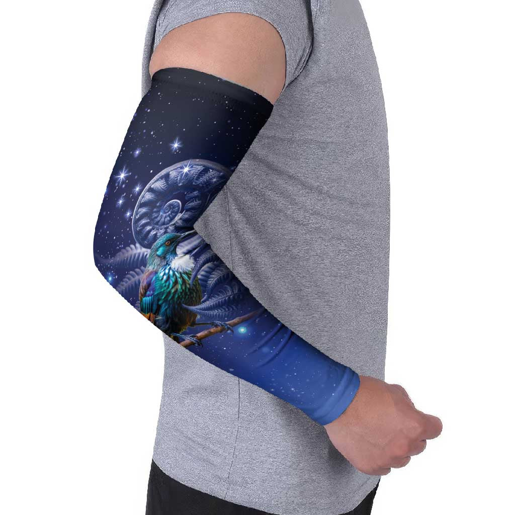 Tui Bird Matariki Galaxy Arm Sleeves Koru Silver Fern Aotearoa LT9 - Polynesian Pride