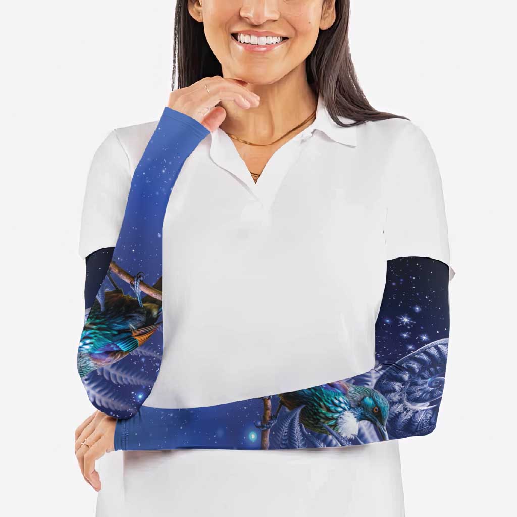 Tui Bird Matariki Galaxy Arm Sleeves Koru Silver Fern Aotearoa LT9 - Polynesian Pride