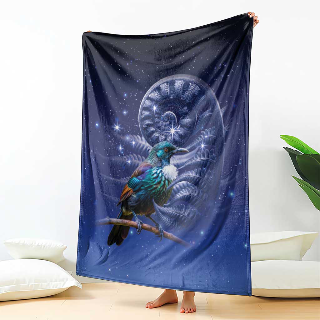 Tui Bird Matariki Galaxy Blanket Koru Silver Fern Aotearoa LT9 - Polynesian Pride