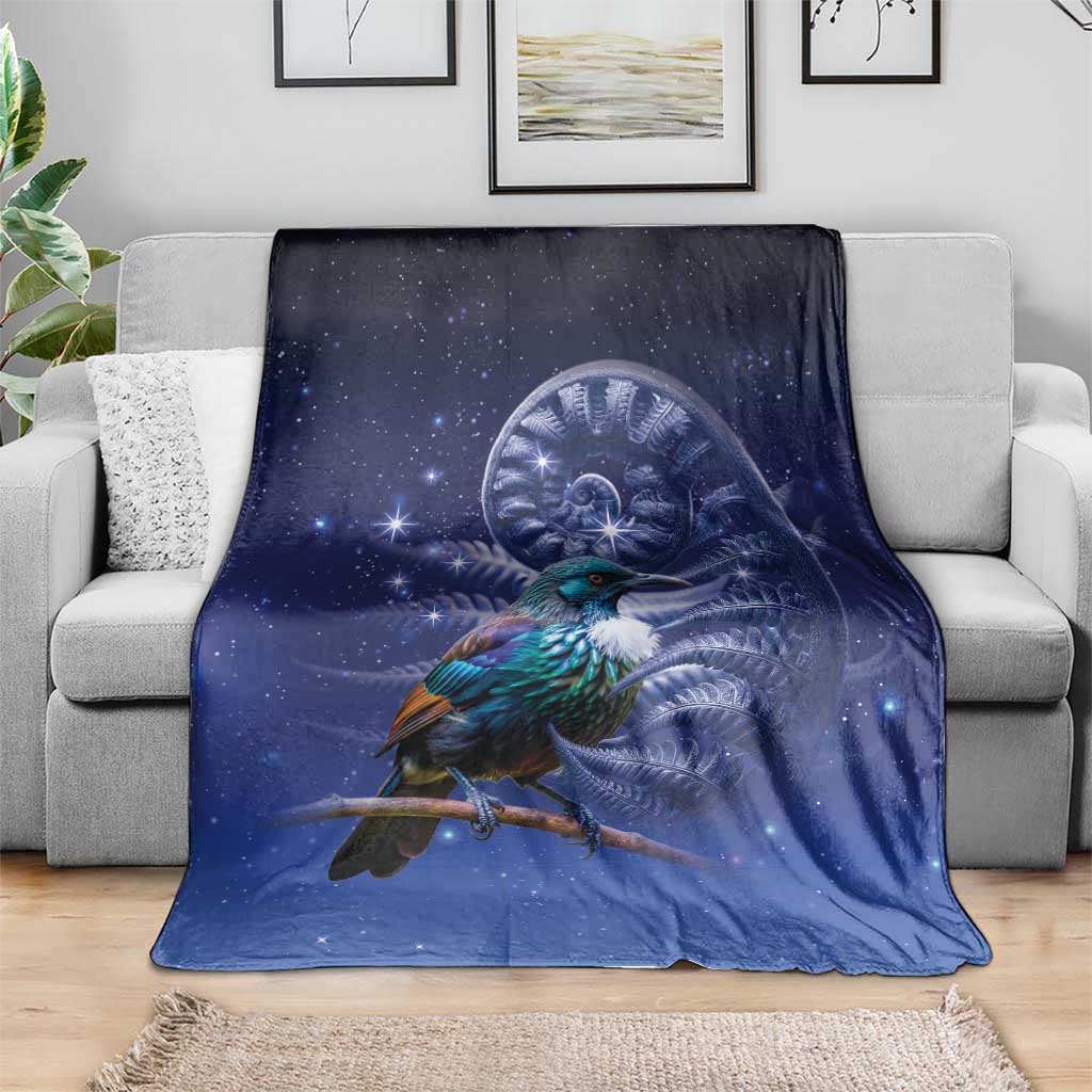 Tui Bird Matariki Galaxy Blanket Koru Silver Fern Aotearoa LT9 - Polynesian Pride