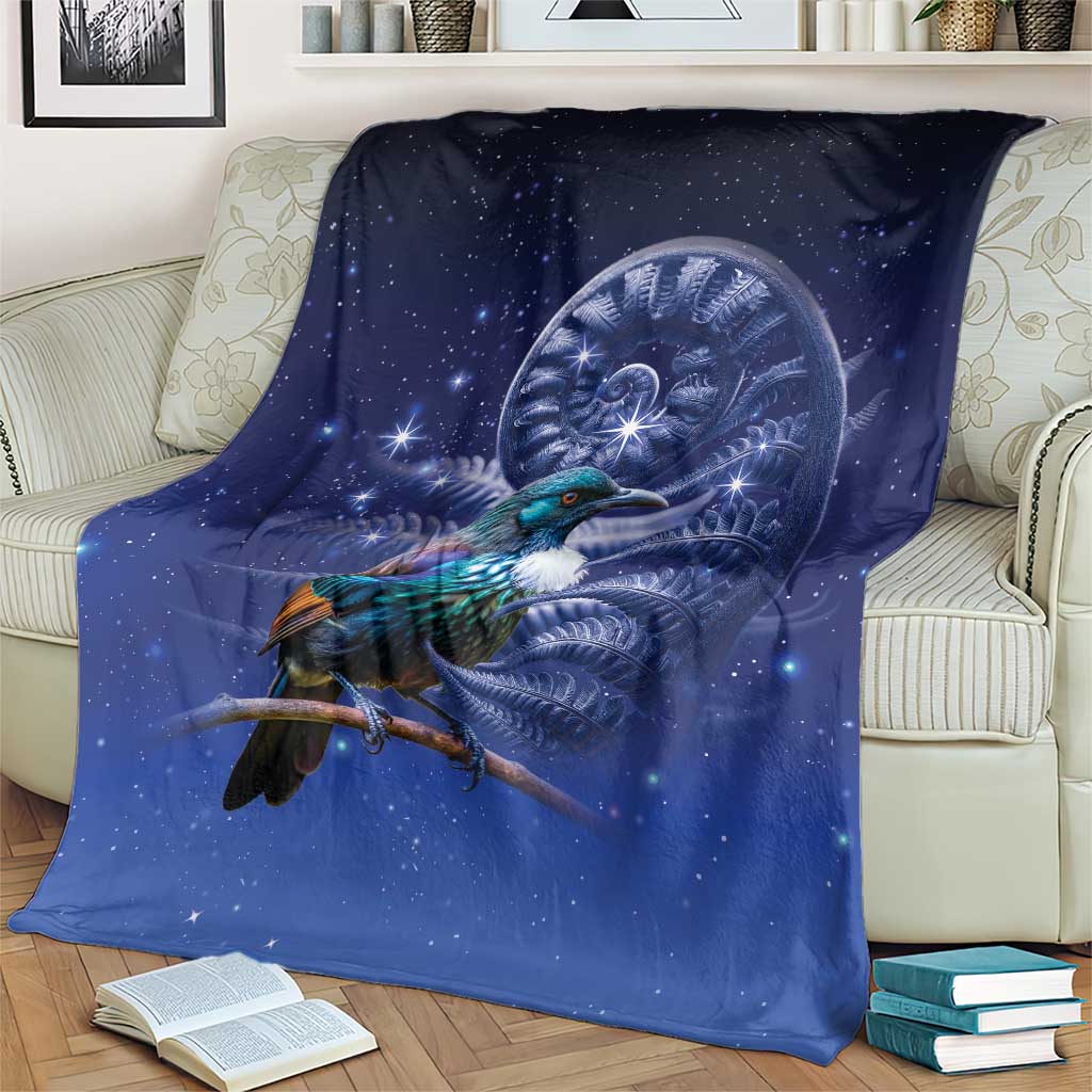 Tui Bird Matariki Galaxy Blanket Koru Silver Fern Aotearoa LT9 - Polynesian Pride