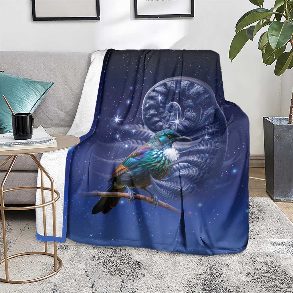 Tui Bird Matariki Galaxy Blanket Koru Silver Fern Aotearoa LT9 - Polynesian Pride