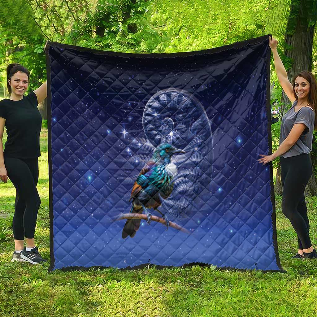 Tui Bird Matariki Galaxy Quilt Koru Silver Fern Aotearoa LT9 - Polynesian Pride