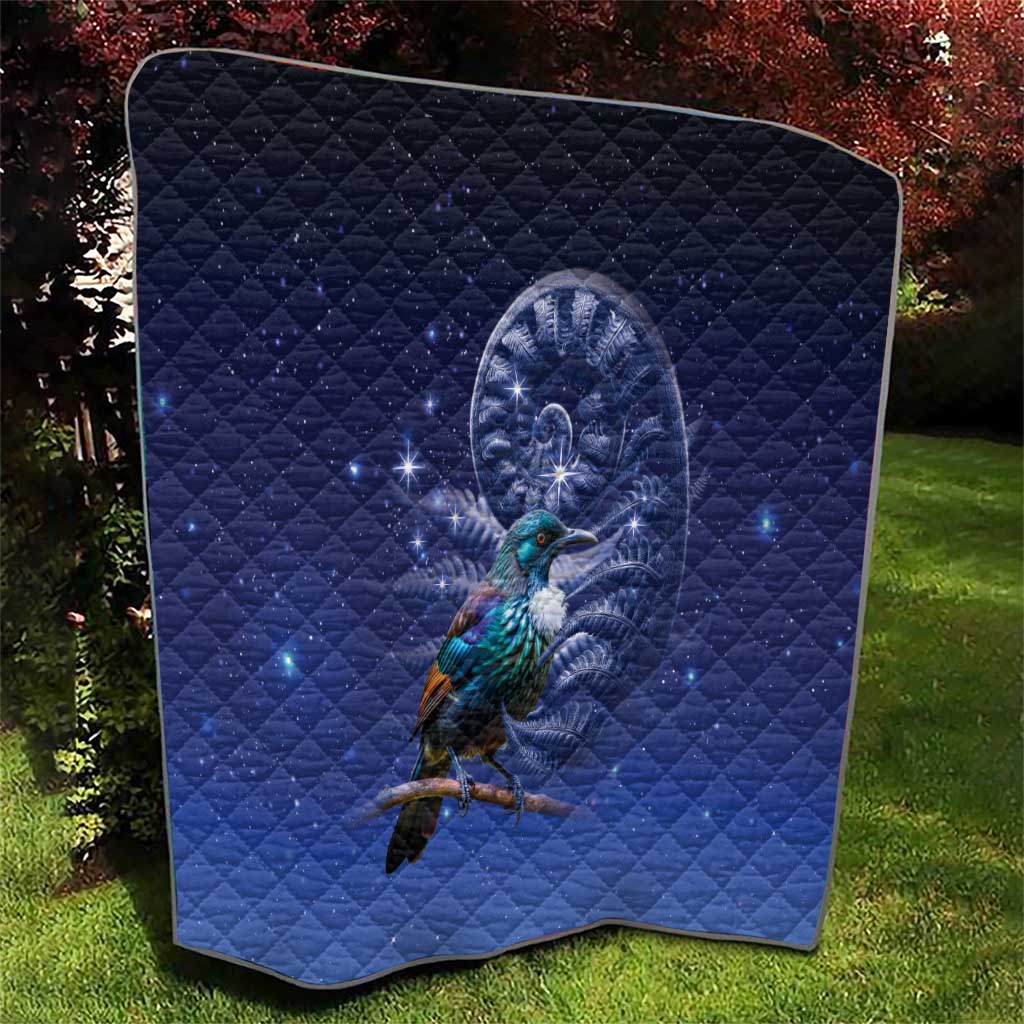 Tui Bird Matariki Galaxy Quilt Koru Silver Fern Aotearoa LT9 - Polynesian Pride