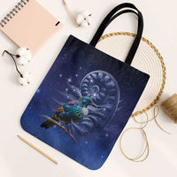 Tui Bird Matariki Galaxy Tote Bag Koru Silver Fern Aotearoa LT9 Black Strap One Size Galaxy - Polynesian Pride