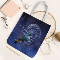 Tui Bird Matariki Galaxy Tote Bag Koru Silver Fern Aotearoa LT9 White Strap One Size Galaxy - Polynesian Pride