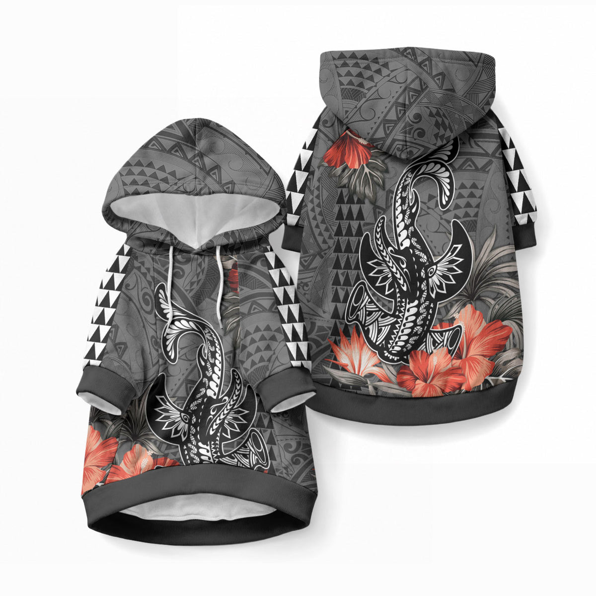 Hawaii Hammerhead Shark Pet Hoodie Polynesian Vintage Vibes LT9 Pullover Black - Polynesian Pride