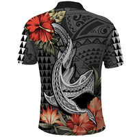 Hawaii Shark Tattoo Polo Shirt Polynesian Vintage Vibes LT9 - Polynesian Pride