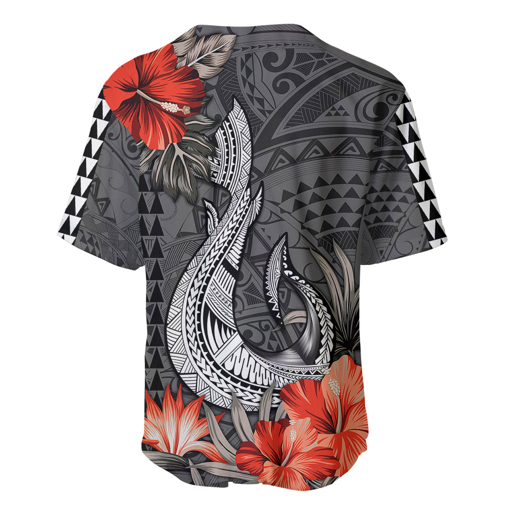 Personalised Hawaii Fish Hook Baseball Jersey Polynesian Vintage Vibes LT9 - Polynesian Pride
