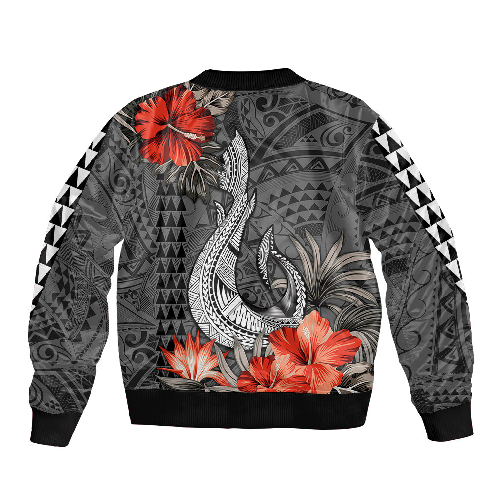 Personalised Hawaii Fish Hook Bomber Jacket Polynesian Vintage Vibes LT9 - Polynesian Pride