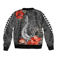 Personalised Hawaii Fish Hook Bomber Jacket Polynesian Vintage Vibes LT9 - Polynesian Pride