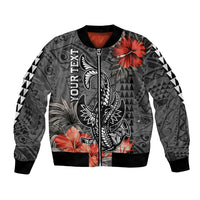 Personalised Hawaii Hammerhead Shark Bomber Jacket Polynesian Vintage Vibes LT9 Unisex Black - Polynesian Pride