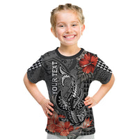 Personalised Hawaii Hammerhead Shark Kid T Shirt Polynesian Vintage Vibes LT9 Black - Polynesian Pride