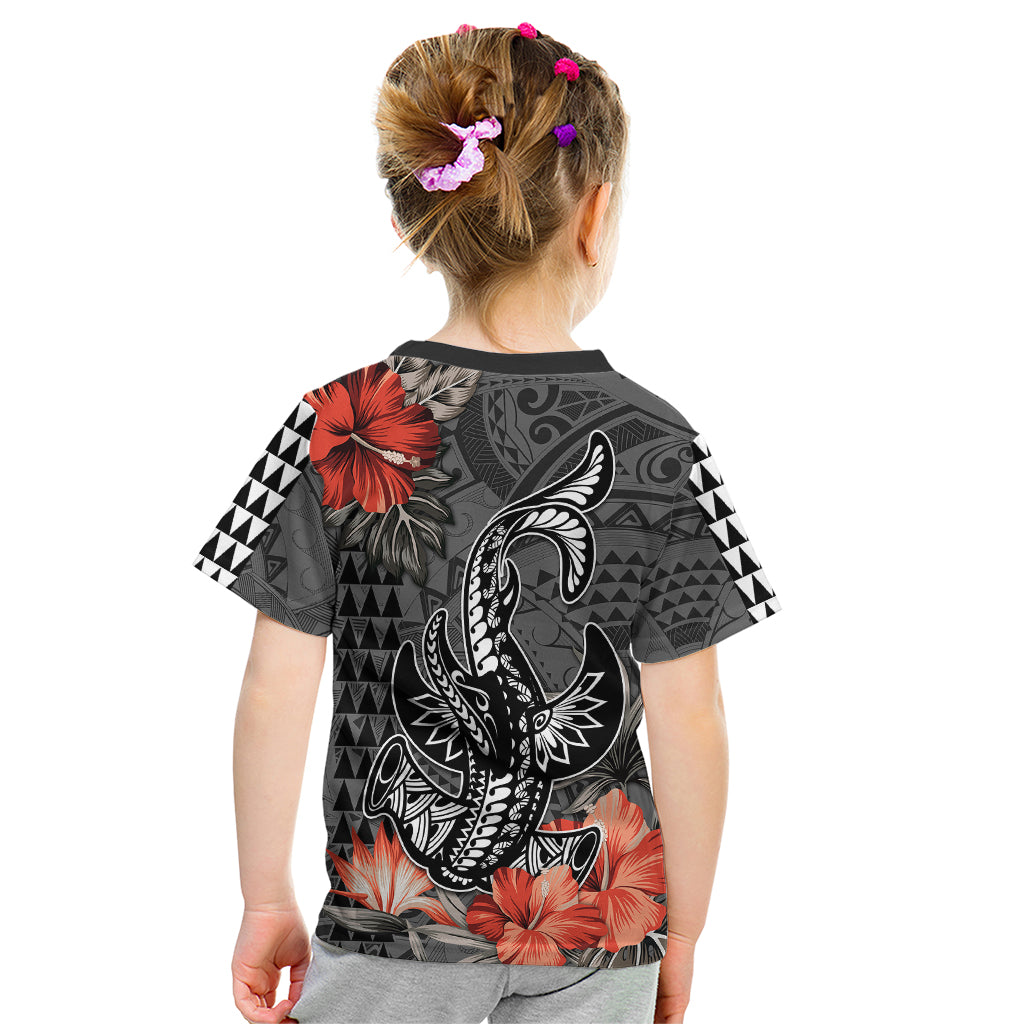 Personalised Hawaii Hammerhead Shark Kid T Shirt Polynesian Vintage Vibes LT9 - Polynesian Pride
