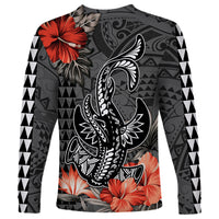 Personalised Hawaii Hammerhead Shark Long Sleeve Shirt Polynesian Vintage Vibes LT9 - Polynesian Pride