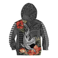 Personalised Hawaii Shark Tattoo Kid Hoodie Polynesian Vintage Vibes LT9 - Polynesian Pride