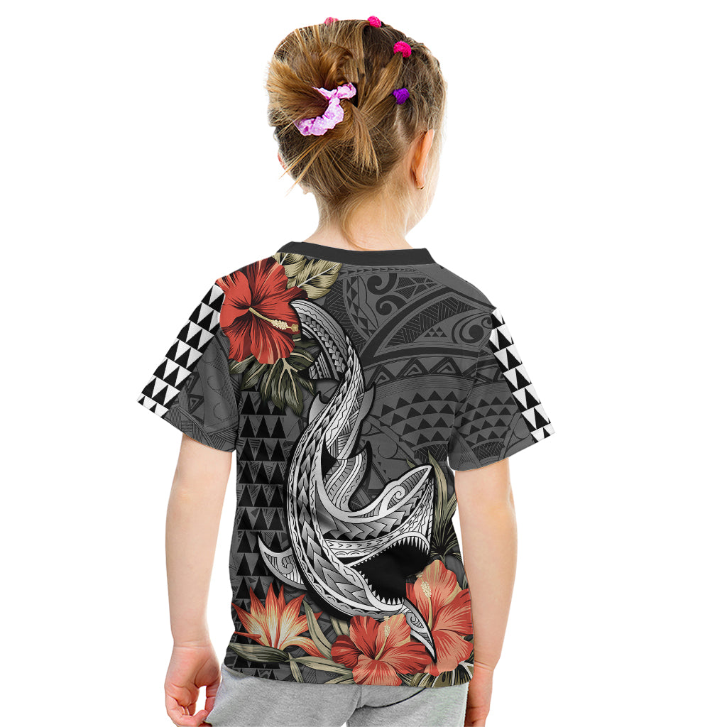 Personalised Hawaii Shark Tattoo Kid T Shirt Polynesian Vintage Vibes LT9 - Polynesian Pride
