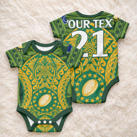 Cook Islands Rugby Custom Baby Onesie Kukis Athletic Style LT9 - Polynesian Pride