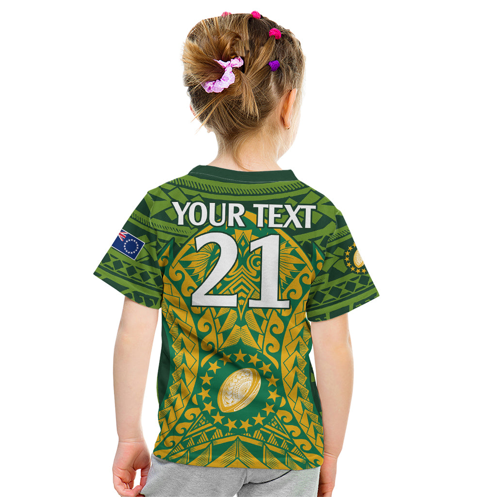 Personalised Cook Islands Rugby Kid T Shirt Kukis Athletic Style LT9 - Polynesian Pride