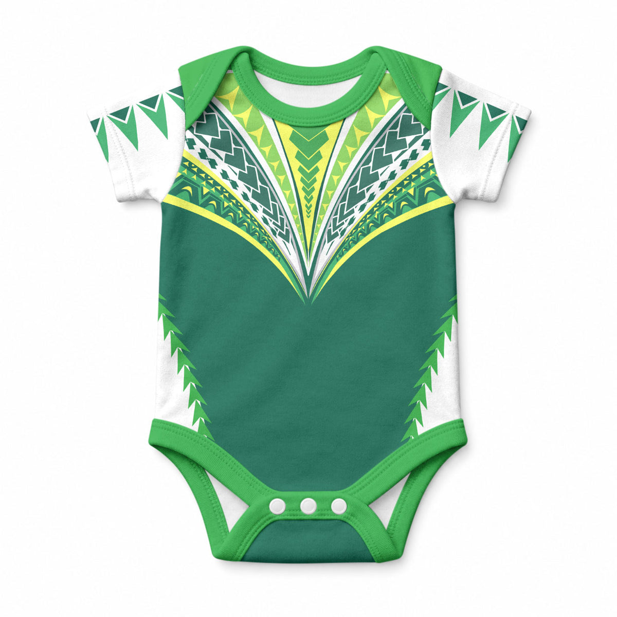 Polynesian Pride Cook Islands Rugby Baby Onesie No1 LT9 Green - Polynesian Pride