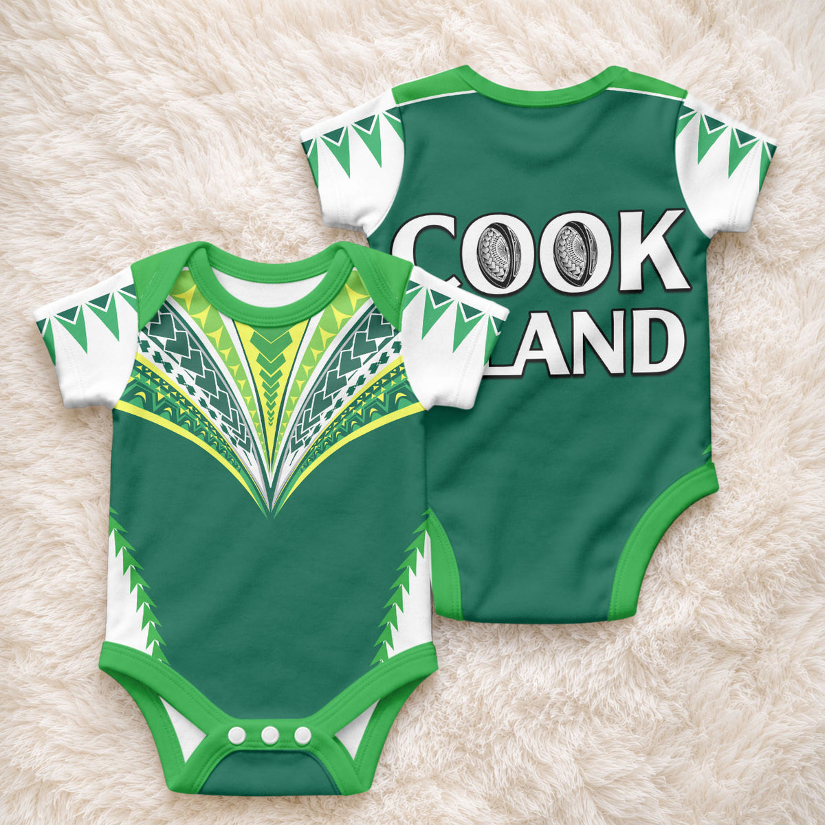 Polynesian Pride Cook Islands Rugby Baby Onesie No1 LT9 - Polynesian Pride