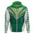 Custom Polynesian Pride Cook Islands Rugby Hoodie No1 LT9 Zip Hoodie Green - Polynesian Pride