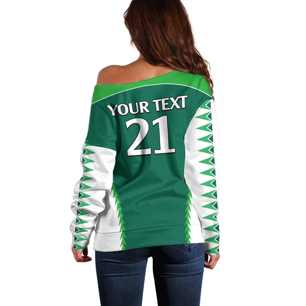 Personalised Polynesian Pride Cook Islands Rugby Off Shoulder Sweater No1 LT9 - Polynesian Pride