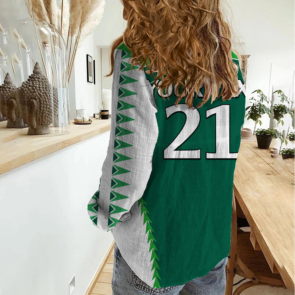 Personalised Polynesian Pride Cook Islands Rugby Women Casual Shirt No1 LT9 - Polynesian Pride