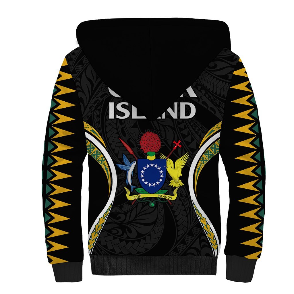 Polynesian Pride Cook Islands Sherpa Hoodie Tribal Wave Style LT9 - Polynesian Pride