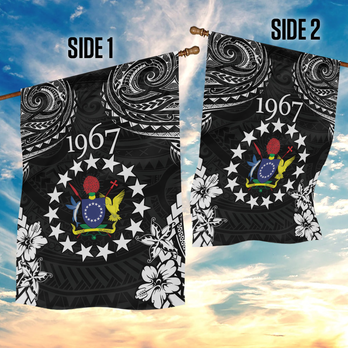 Cook Islands Ra o te Ui Ariki Est 1967 Garden Flag LT9 - Polynesian Pride