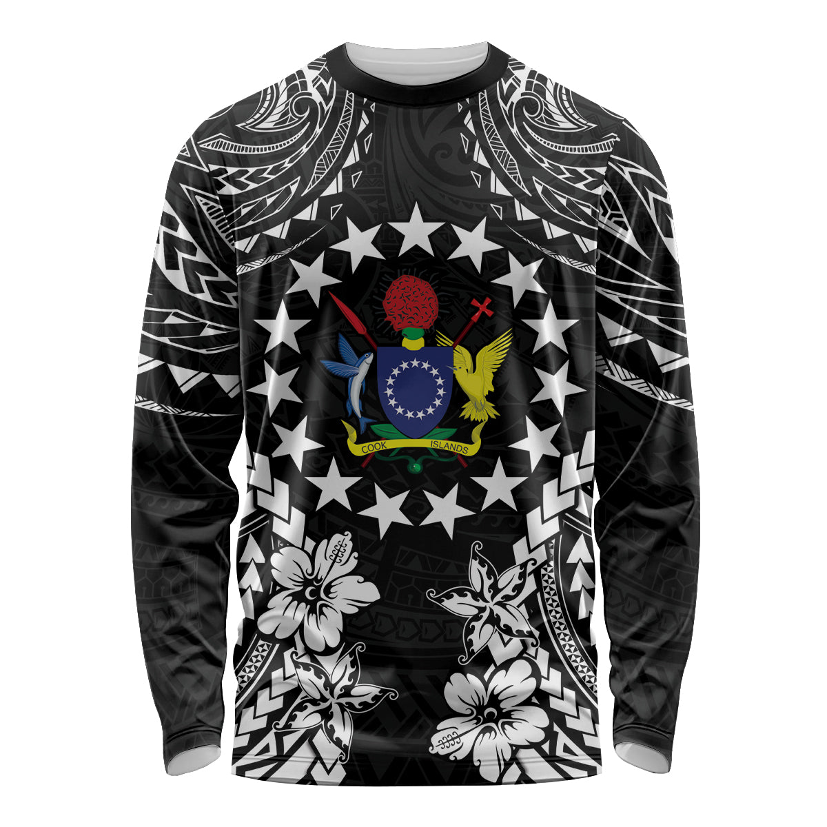 Cook Islands Ra o te Ui Ariki Est 1967 Long Sleeve Shirt LT9 Unisex Black - Polynesian Pride