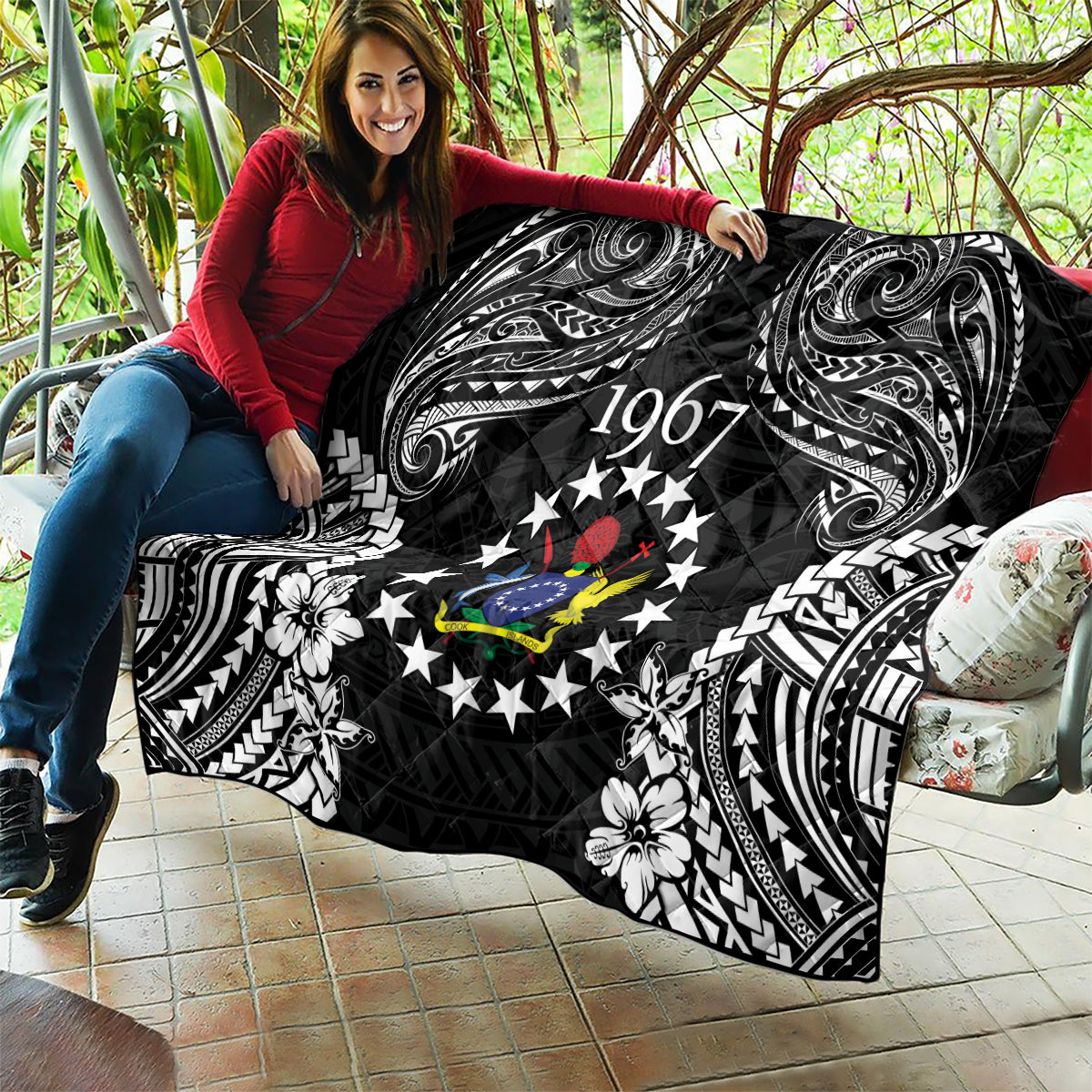 Cook Islands Ra o te Ui Ariki Est 1967 Quilt LT9 - Polynesian Pride