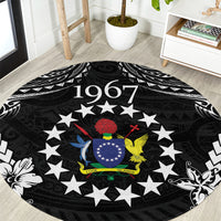 Cook Islands Ra o te Ui Ariki Est 1967 Round Carpet LT9 Black - Polynesian Pride